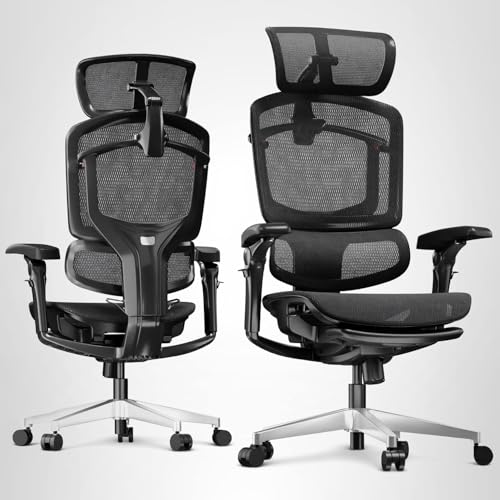 FLEXISPOT ErgoX Premium Ergonomic Office Chair with Footrest- Adjustable 3D Armrests, Dynamic Lumbar Support, Recline & Tilt Function, Mesh Seat, for Home & Office Use,Black - Image 2