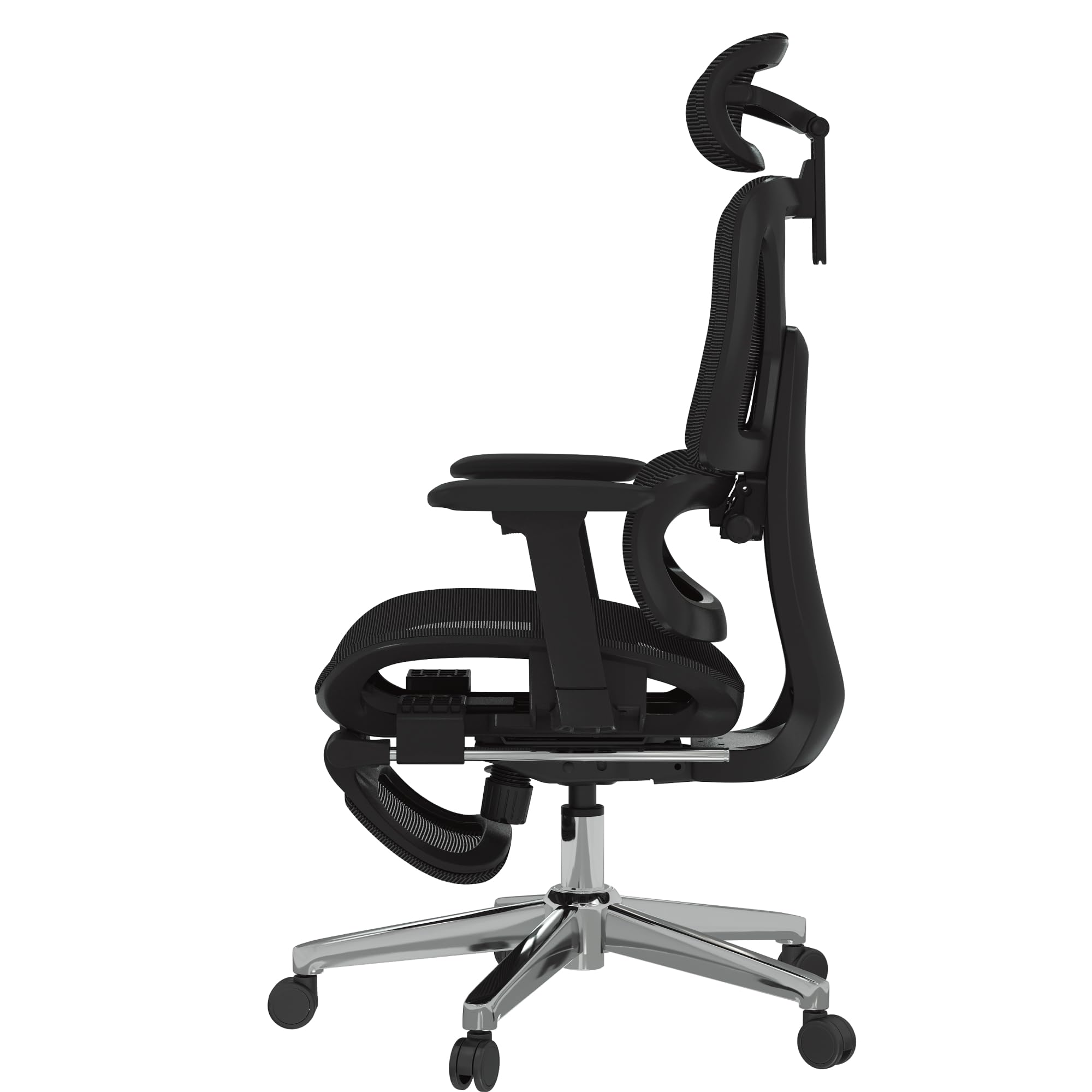 FLEXISPOT ErgoX Premium Ergonomic Office Chair with Footrest- Adjustable 3D Armrests, Dynamic Lumbar Support, Recline & Tilt Function, Mesh Seat, for Home & Office Use,Black - Image 3