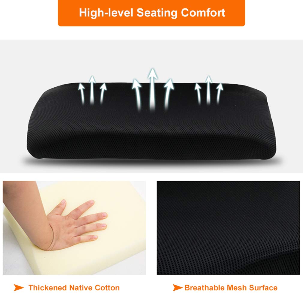 BestOffice | Ergonomic Office Chair | Mid-Back Swivel Desk Chair | Breathable Backrest & Lumbar Support | Adjustable Height | Sponge Seat | Rolling Wheels | Black | for Adults & Women - Image 5