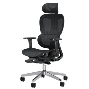 PatioMage Ergonomic Office Chair, Big and Tall Desk Chair with Adjustable Lumbar Support & Seat Depth, High Back Computer Chair, Swivel Mesh Chairs with Wheels for Home Office, Black