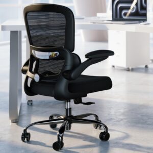 TRALT Office Chair - Ergonomic Desk Chair with Adjustable Lumbar Support, Mesh Computer Chair, Executive Chairs for Home Office Comfortable Lumbar Support (Black)